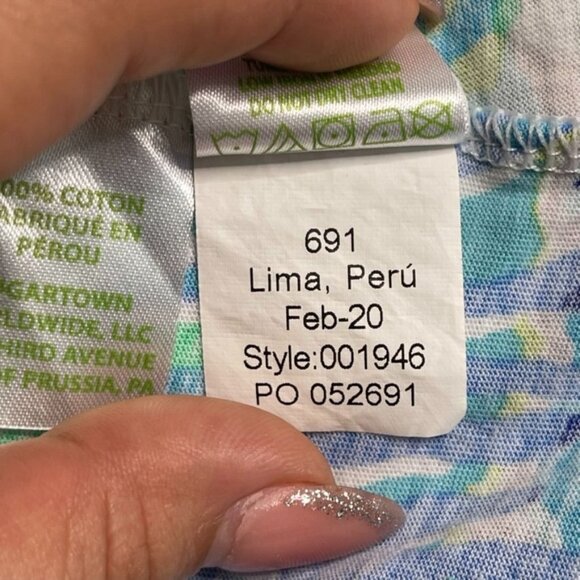 Lilly Pulitzer Girl's Blue Green Ella Shell of a Party Print Dress Size Small - Picture 5 of 6